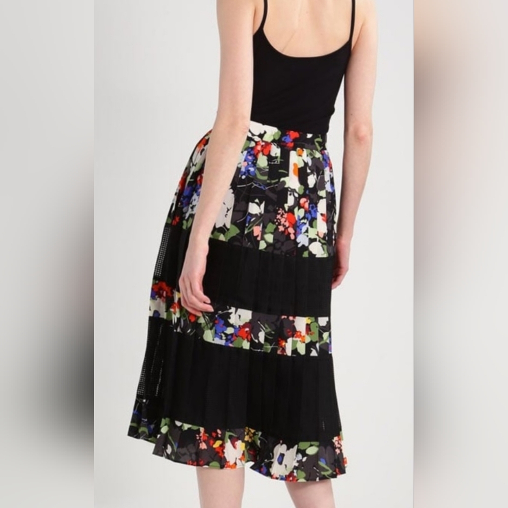Size 14 Banana Republic Floral Black Mesh Midi Skirt